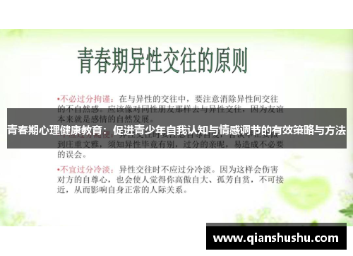 青春期心理健康教育:促进青少年自我认知与情感调节的有效策略与方法